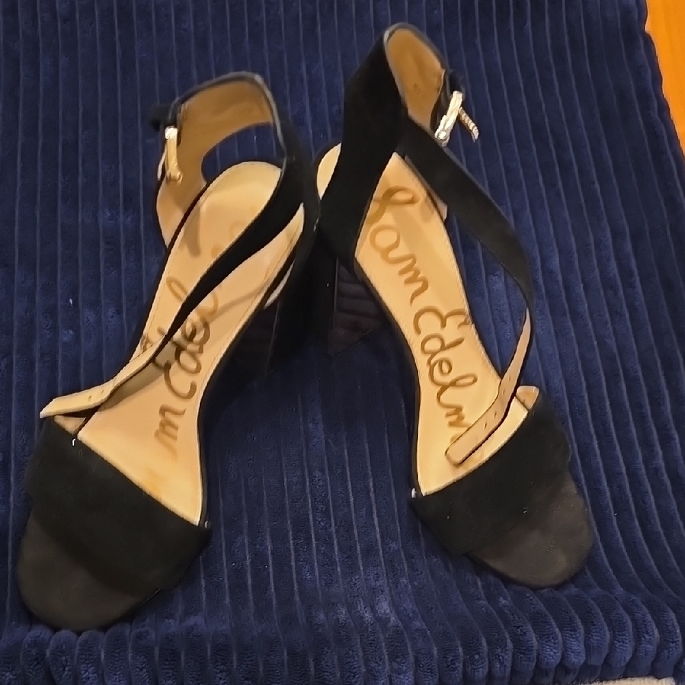 Sam Edelman Black Heels with Ankle Strap